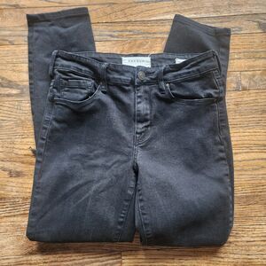 Pacsun Womens High Rise Skinny Ankle Jeans Distressed Size 23 Black Grunge Edgy